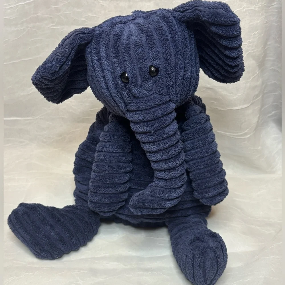 Jellycat Corduroy Navy Elephant Plush with Jellycat journal - Picture 2 of 6